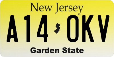 NJ license plate A14OKV
