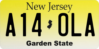 NJ license plate A14OLA