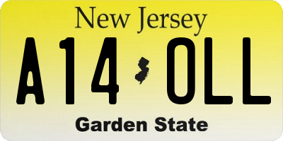 NJ license plate A14OLL