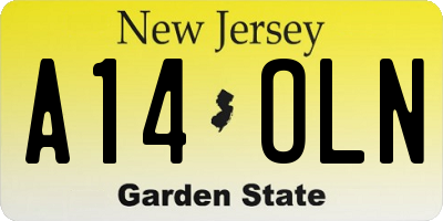 NJ license plate A14OLN