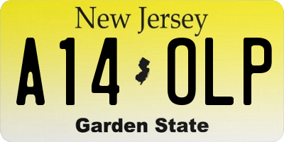 NJ license plate A14OLP