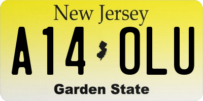 NJ license plate A14OLU