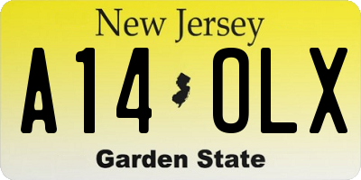NJ license plate A14OLX