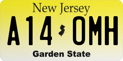 NJ license plate A14OMH