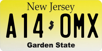 NJ license plate A14OMX