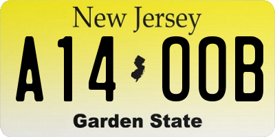 NJ license plate A14OOB