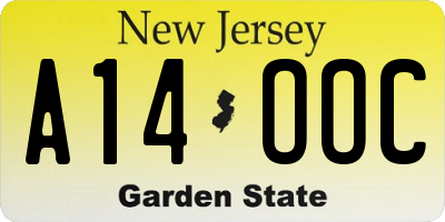 NJ license plate A14OOC