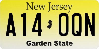 NJ license plate A14OQN