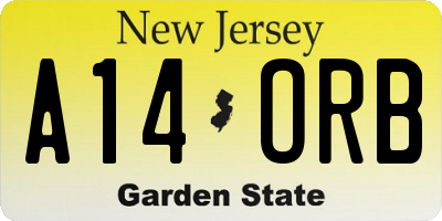NJ license plate A14ORB