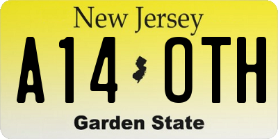 NJ license plate A14OTH