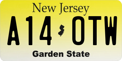 NJ license plate A14OTW