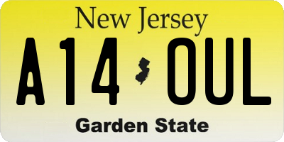 NJ license plate A14OUL