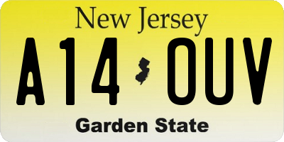 NJ license plate A14OUV