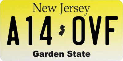 NJ license plate A14OVF