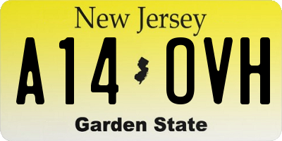 NJ license plate A14OVH