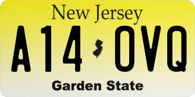 NJ license plate A14OVQ