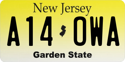 NJ license plate A14OWA