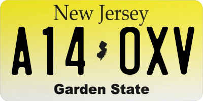 NJ license plate A14OXV