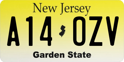NJ license plate A14OZV
