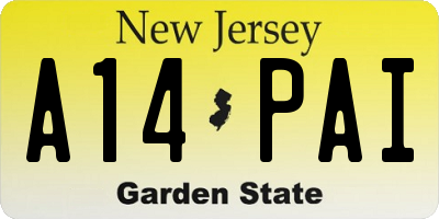 NJ license plate A14PAI