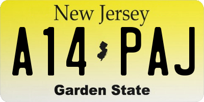 NJ license plate A14PAJ