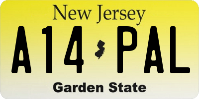 NJ license plate A14PAL