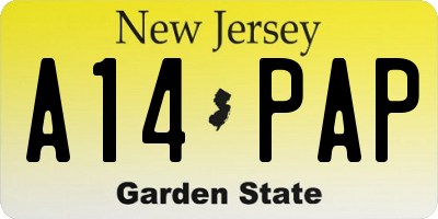 NJ license plate A14PAP