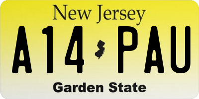 NJ license plate A14PAU