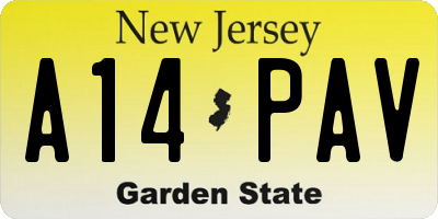 NJ license plate A14PAV