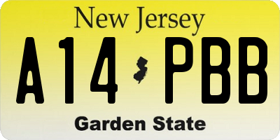 NJ license plate A14PBB