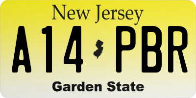 NJ license plate A14PBR