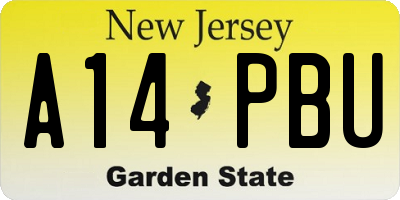 NJ license plate A14PBU