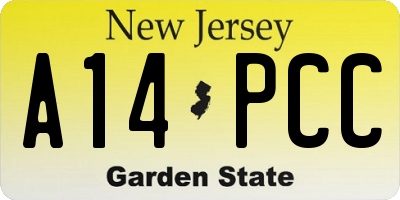 NJ license plate A14PCC