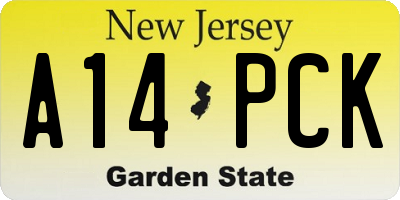 NJ license plate A14PCK