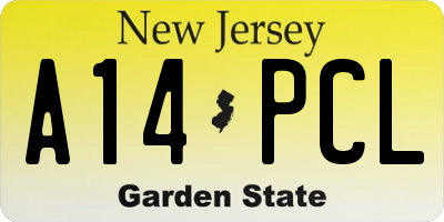 NJ license plate A14PCL