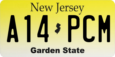 NJ license plate A14PCM
