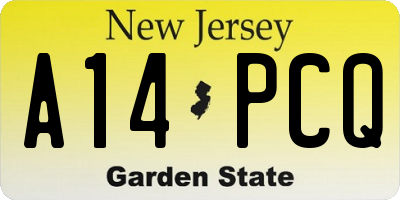 NJ license plate A14PCQ