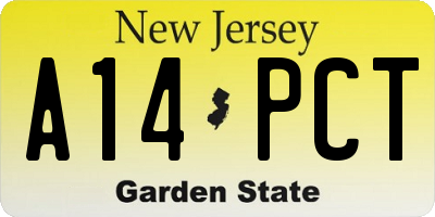 NJ license plate A14PCT