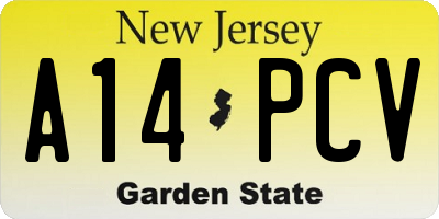 NJ license plate A14PCV