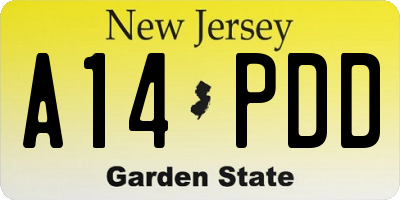 NJ license plate A14PDD