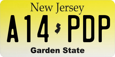 NJ license plate A14PDP