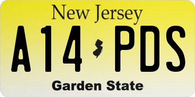 NJ license plate A14PDS