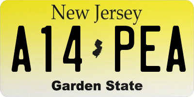 NJ license plate A14PEA