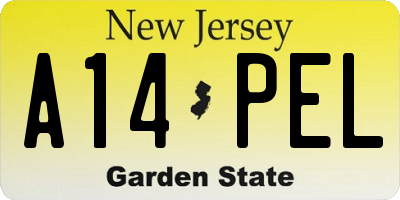 NJ license plate A14PEL