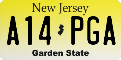 NJ license plate A14PGA
