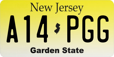 NJ license plate A14PGG