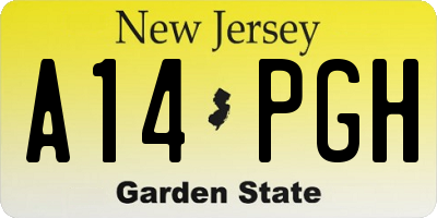 NJ license plate A14PGH