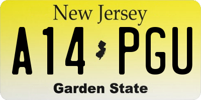 NJ license plate A14PGU