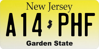 NJ license plate A14PHF