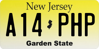 NJ license plate A14PHP